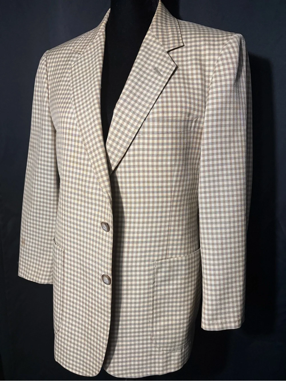Classic 80s Buckingham Men’s Checked Sport Blazer